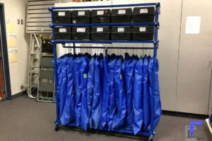 A custom Flex Craft mobile uniform closet.