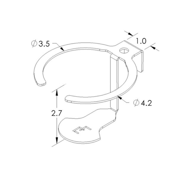 Flex Craft Horizontal Cup Holder Drawing - FCCH.