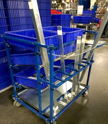 Flex Craft Kitting Cart with multiple compartments.