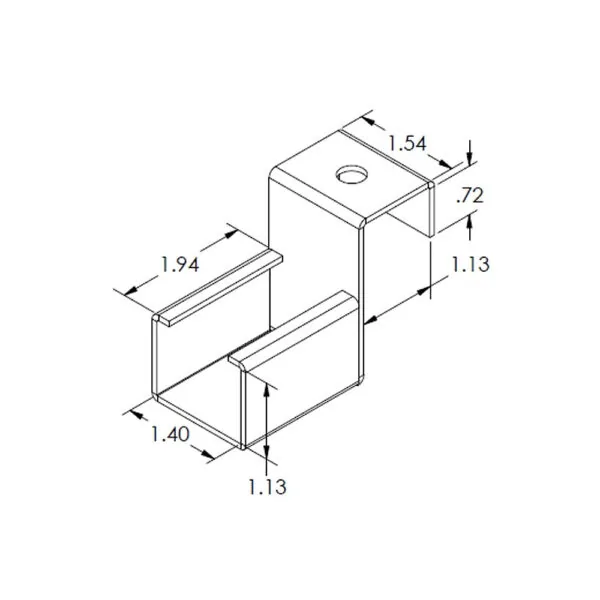 Flex Craft Micro Wheel Conveyor Stop Mount Drawing - MWCWS.