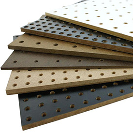 A display of available Flex Craft Pegboards - Variety Colors & Sizes