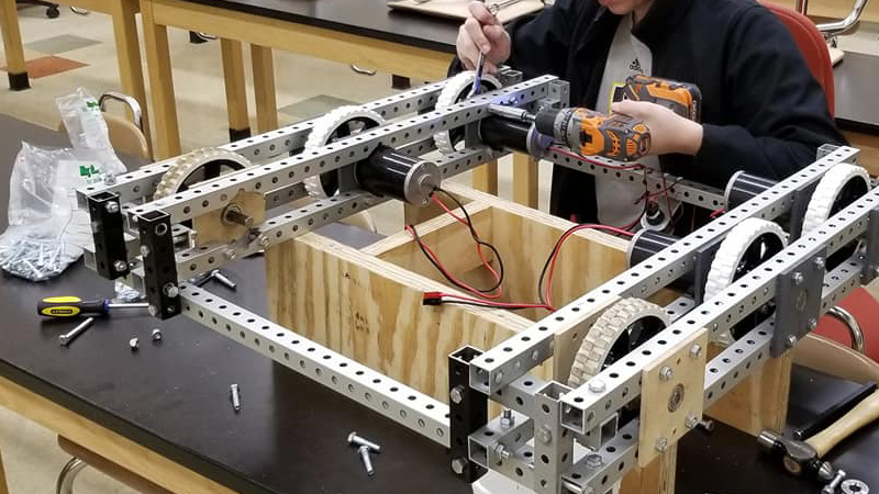 Flex Craft 1"x1" steel tubing used to build a robot.