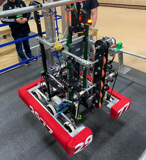 A robot made out of Flex Craft products by a local high school robotics team.