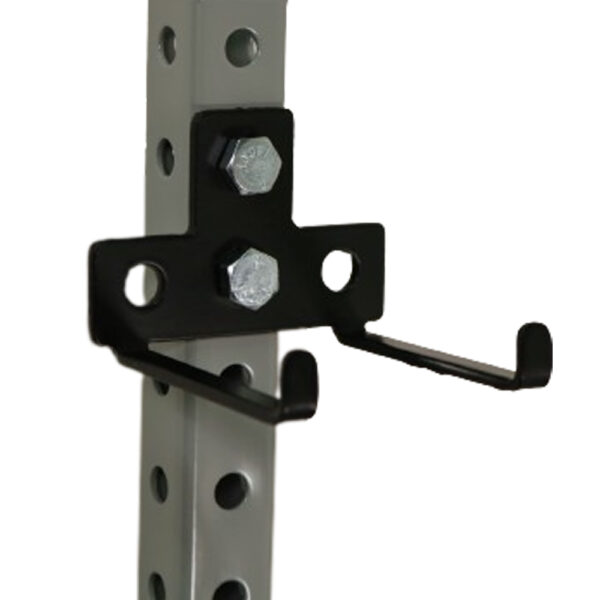 Flex Craft Vertical Tool Hook made from heavy duty steel is attached to a 1"x1" grey steel tube.