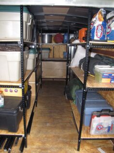 Trailer storage vertical-storage-shelves